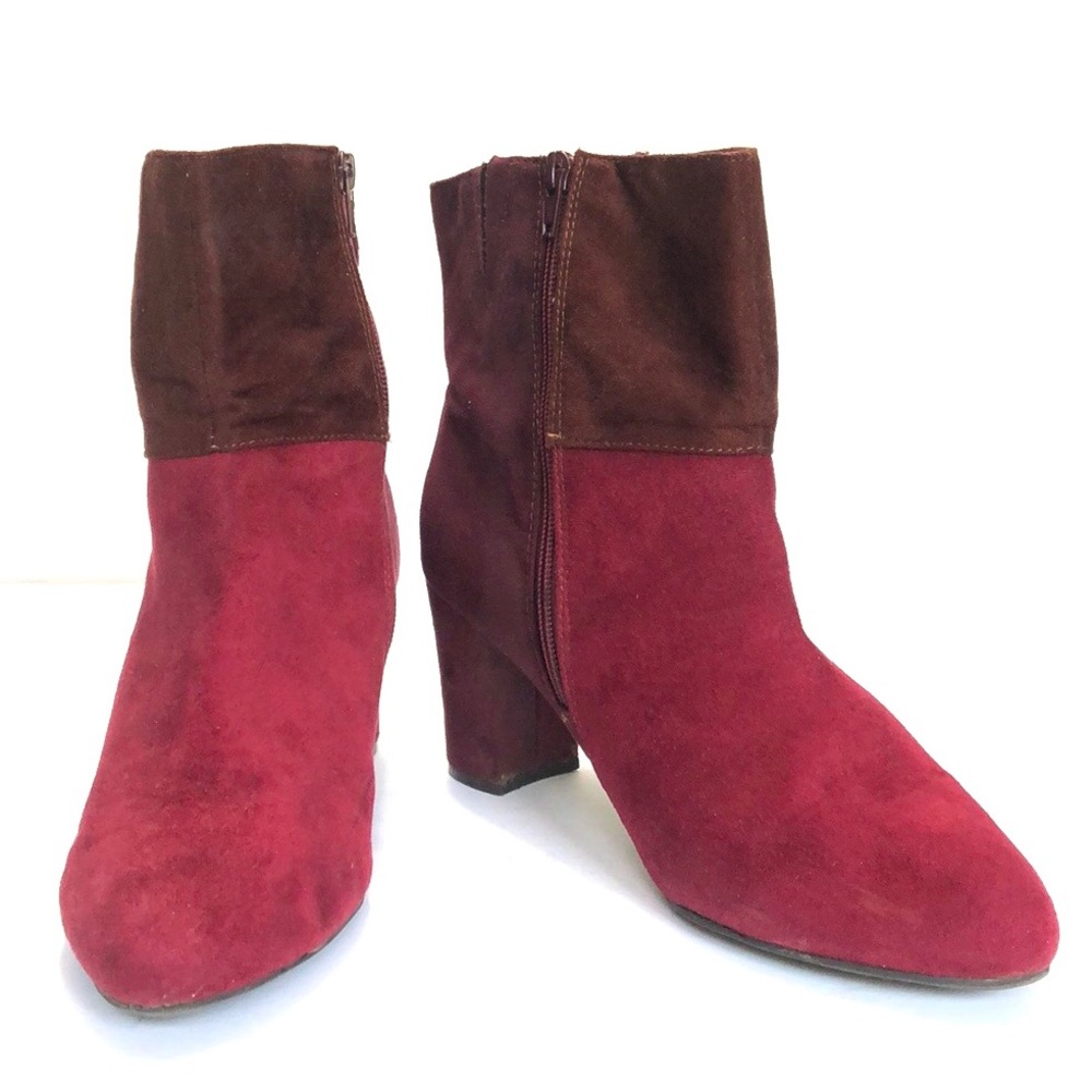 Avenue Cloudwalkers Stella Purple Raspberry Heeled Ankle Boots size 10W
